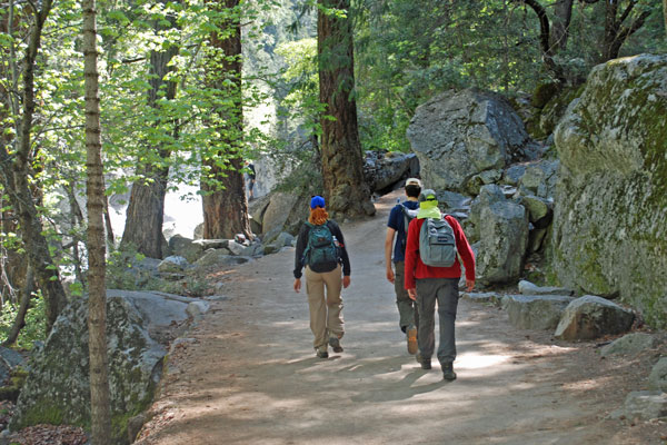 hikers on the Mist trail, Yosemite National Park